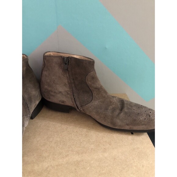 Jean Baptiste Rautureau Brown zipped LEATHER ankle boots size  39 - Picture 4 of 9